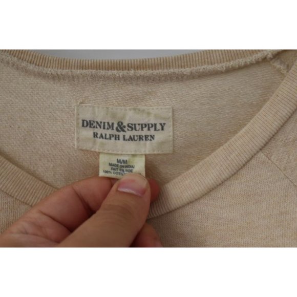 Denim & Supply Ralph Lauren‎ Sweatshirt Womens M Dream Catcher Studded Cream - Picture 5 of 11